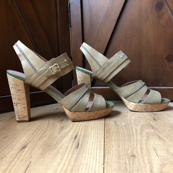 MRKT. Brand Army Green Heels - Picture 1 of 2
